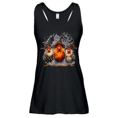 Funny Chicken Halloween Costume Spooky Season Chickens Witch Ladies Essential Flowy Tank