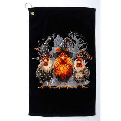 Funny Chicken Halloween Costume Spooky Season Chickens Witch Golf Towel
