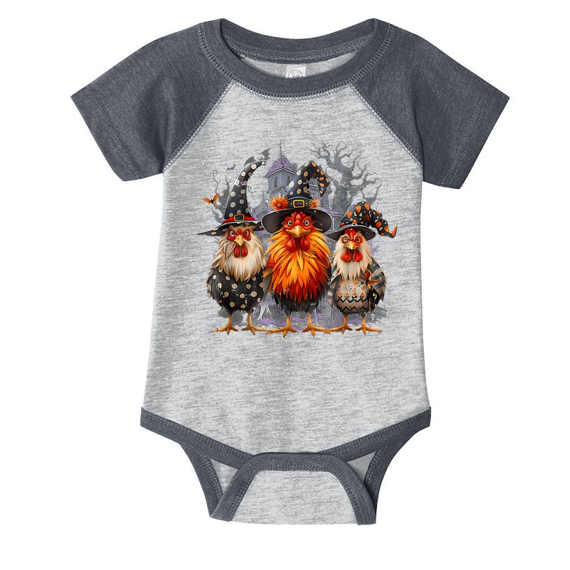 Funny Chicken Halloween Costume Spooky Season Chickens Witch Infant Baby Jersey Bodysuit