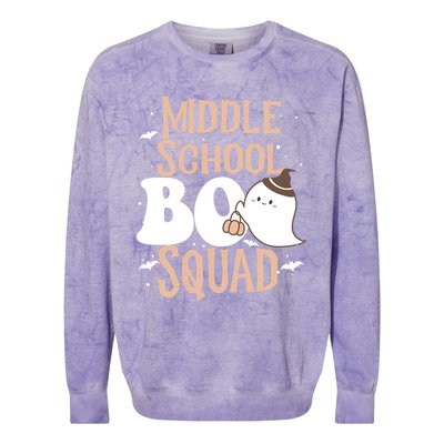 Funny Cute Halloween Middle School Boo Squad Costume Teacher Gift Colorblast Crewneck Sweatshirt