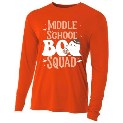 Funny Cute Halloween Middle School Boo Squad Costume Teacher Gift Cooling Performance Long Sleeve Crew