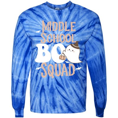 Funny Cute Halloween Middle School Boo Squad Costume Teacher Gift Tie-Dye Long Sleeve Shirt