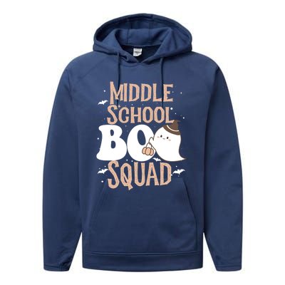 Funny Cute Halloween Middle School Boo Squad Costume Teacher Gift Performance Fleece Hoodie