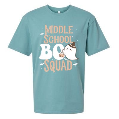 Funny Cute Halloween Middle School Boo Squad Costume Teacher Gift Sueded Cloud Jersey T-Shirt