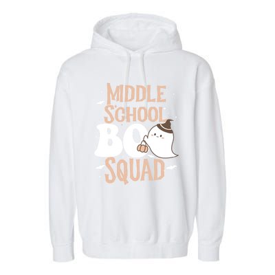 Funny Cute Halloween Middle School Boo Squad Costume Teacher Gift Garment-Dyed Fleece Hoodie