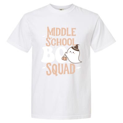 Funny Cute Halloween Middle School Boo Squad Costume Teacher Gift Garment-Dyed Heavyweight T-Shirt