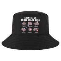 Funny Cute Hippo Moo Deng Things I Do In My Spare Time Meme Cool Comfort Performance Bucket Hat
