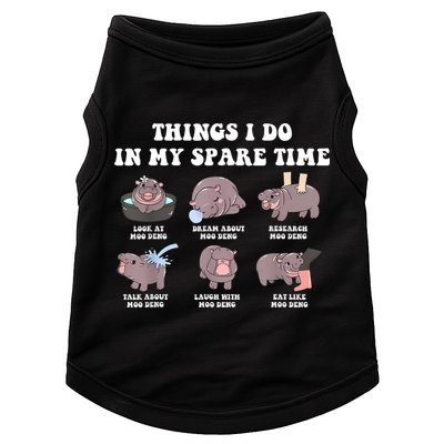 Funny Cute Hippo Moo Deng Things I Do In My Spare Time Meme Doggie Tank