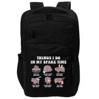 Funny Cute Hippo Moo Deng Things I Do In My Spare Time Meme Impact Tech Backpack