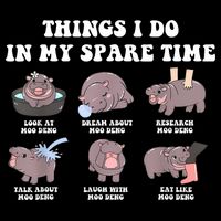 Funny Cute Hippo Moo Deng Things I Do In My Spare Time Meme Impact Tech Backpack