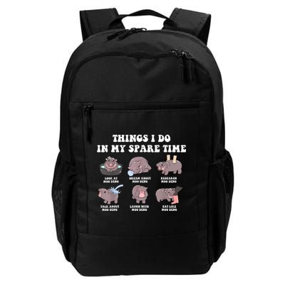 Funny Cute Hippo Moo Deng Things I Do In My Spare Time Meme Backpack