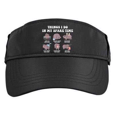 Funny Cute Hippo Moo Deng Things I Do In My Spare Time Meme Adult Drive Performance Visor