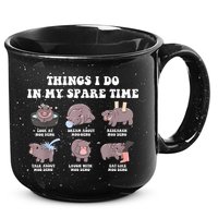 Funny Cute Hippo Moo Deng Things I Do In My Spare Time Meme 15oz Campfire Ceramic Mug