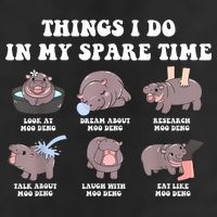 Funny Cute Hippo Moo Deng Things I Do In My Spare Time Meme Large Microfiber Waffle Golf Towel
