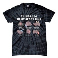 Funny Cute Hippo Moo Deng Things I Do In My Spare Time Meme Tie-Dye T-Shirt