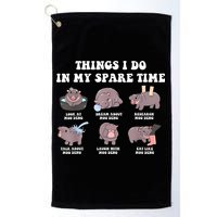 Funny Cute Hippo Moo Deng Things I Do In My Spare Time Meme Golf Towel