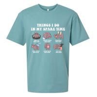 Funny Cute Hippo Moo Deng Things I Do In My Spare Time Meme Sueded Cloud Jersey T-Shirt