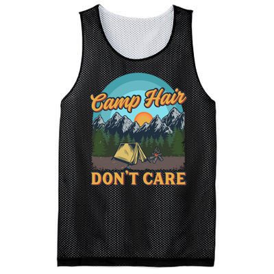 Funny Camp Hair Don't Care Mesh Reversible Basketball Jersey Tank