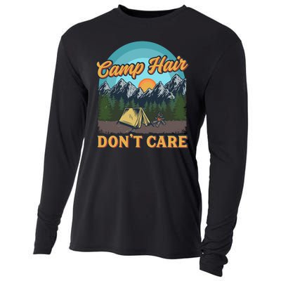 Funny Camp Hair Don't Care Cooling Performance Long Sleeve Crew