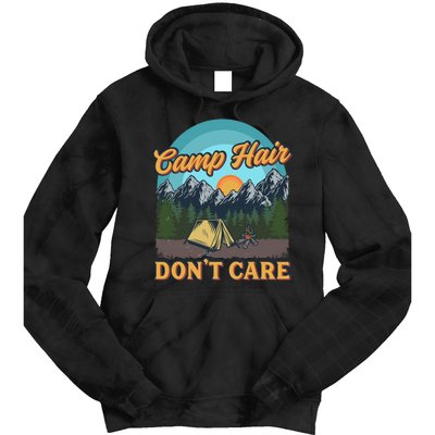 Funny Camp Hair Don't Care Tie Dye Hoodie