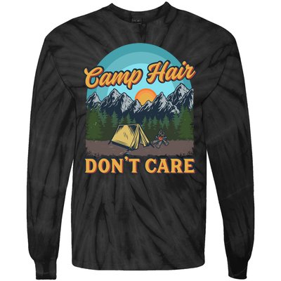 Funny Camp Hair Don't Care Tie-Dye Long Sleeve Shirt