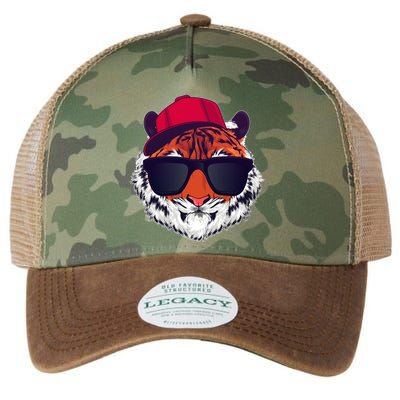 Funny Cool Hipster Tiger Sunglass Legacy Tie Dye Trucker Hat