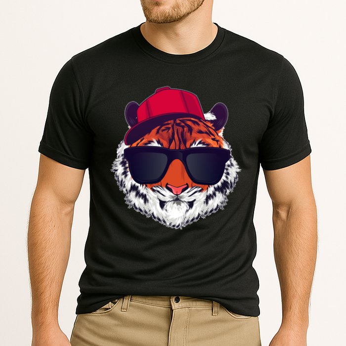 Funny Cool Hipster Tiger Sunglass Cooling Performance Crew T-Shirt