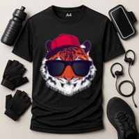 Funny Cool Hipster Tiger Sunglass Cooling Performance Crew T-Shirt