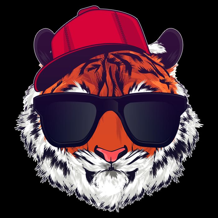 Funny Cool Hipster Tiger Sunglass Cooling Performance Crew T-Shirt