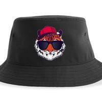 Funny Cool Hipster Tiger Sunglass Sustainable Bucket Hat