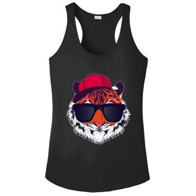 Funny Cool Hipster Tiger Sunglass Ladies PosiCharge Competitor Racerback Tank