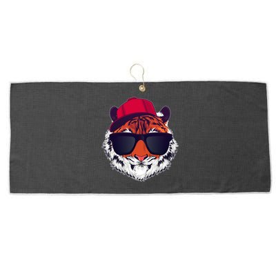 Funny Cool Hipster Tiger Sunglass Large Microfiber Waffle Golf Towel