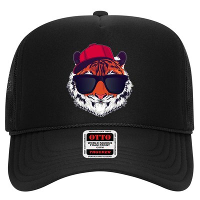 Funny Cool Hipster Tiger Sunglass Trucker Hat