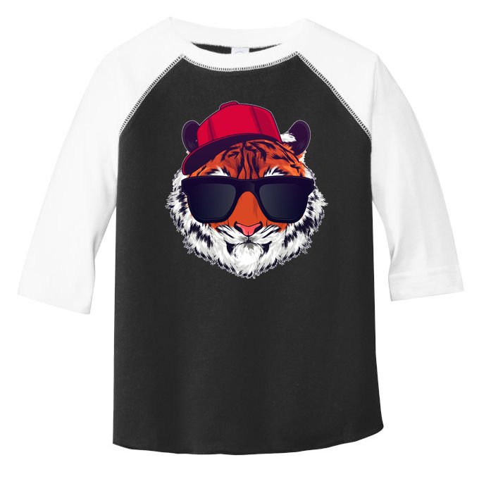 Funny Cool Hipster Tiger Sunglass Toddler Fine Jersey T-Shirt