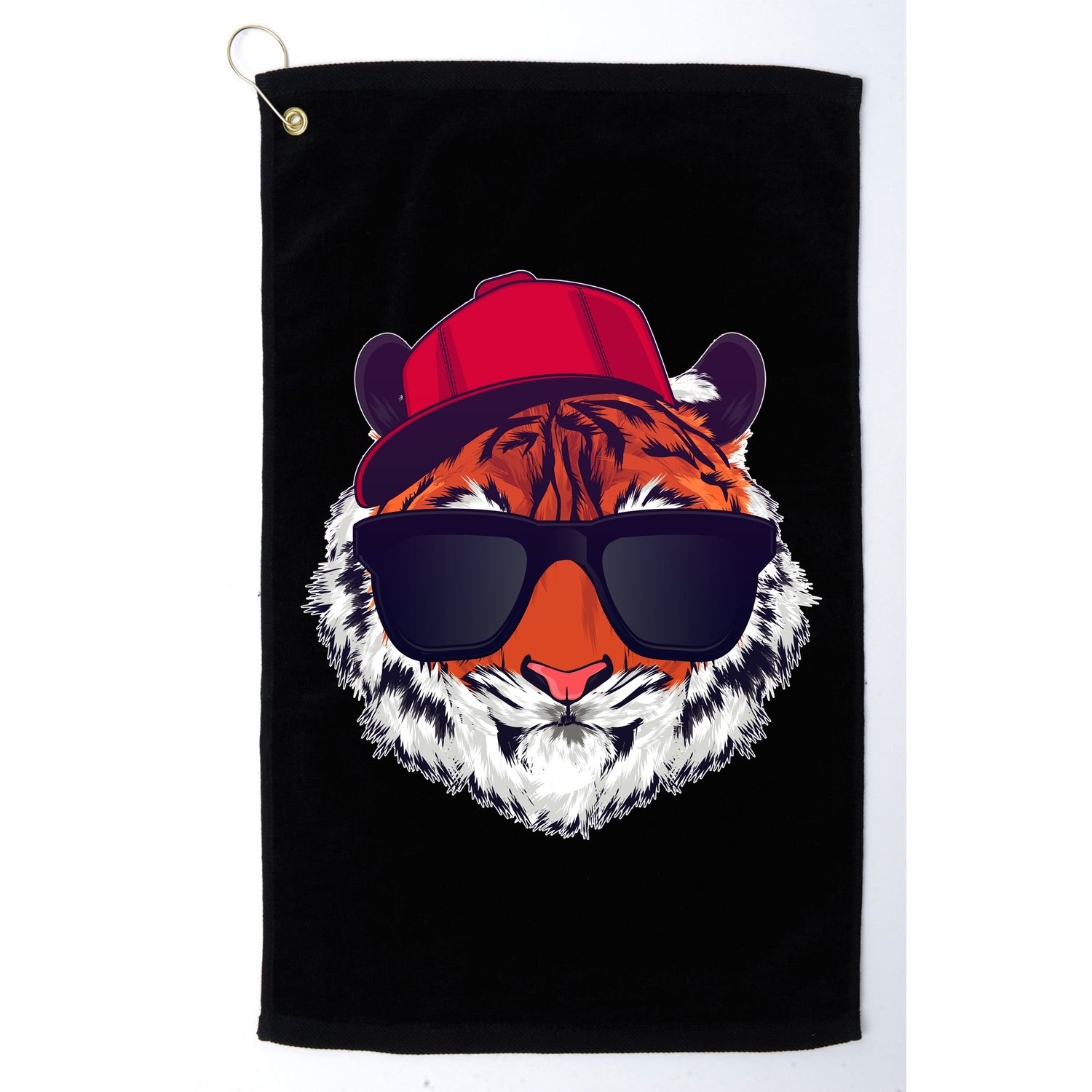 Funny Cool Hipster Tiger Sunglass Golf Towel