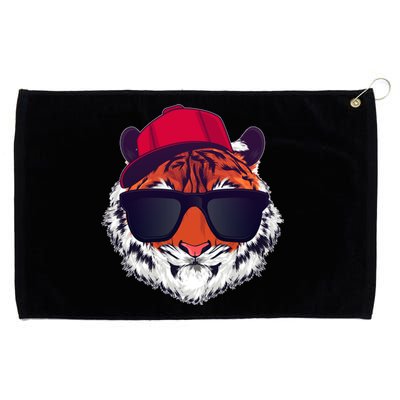 Funny Cool Hipster Tiger Sunglass Grommeted Golf Towel