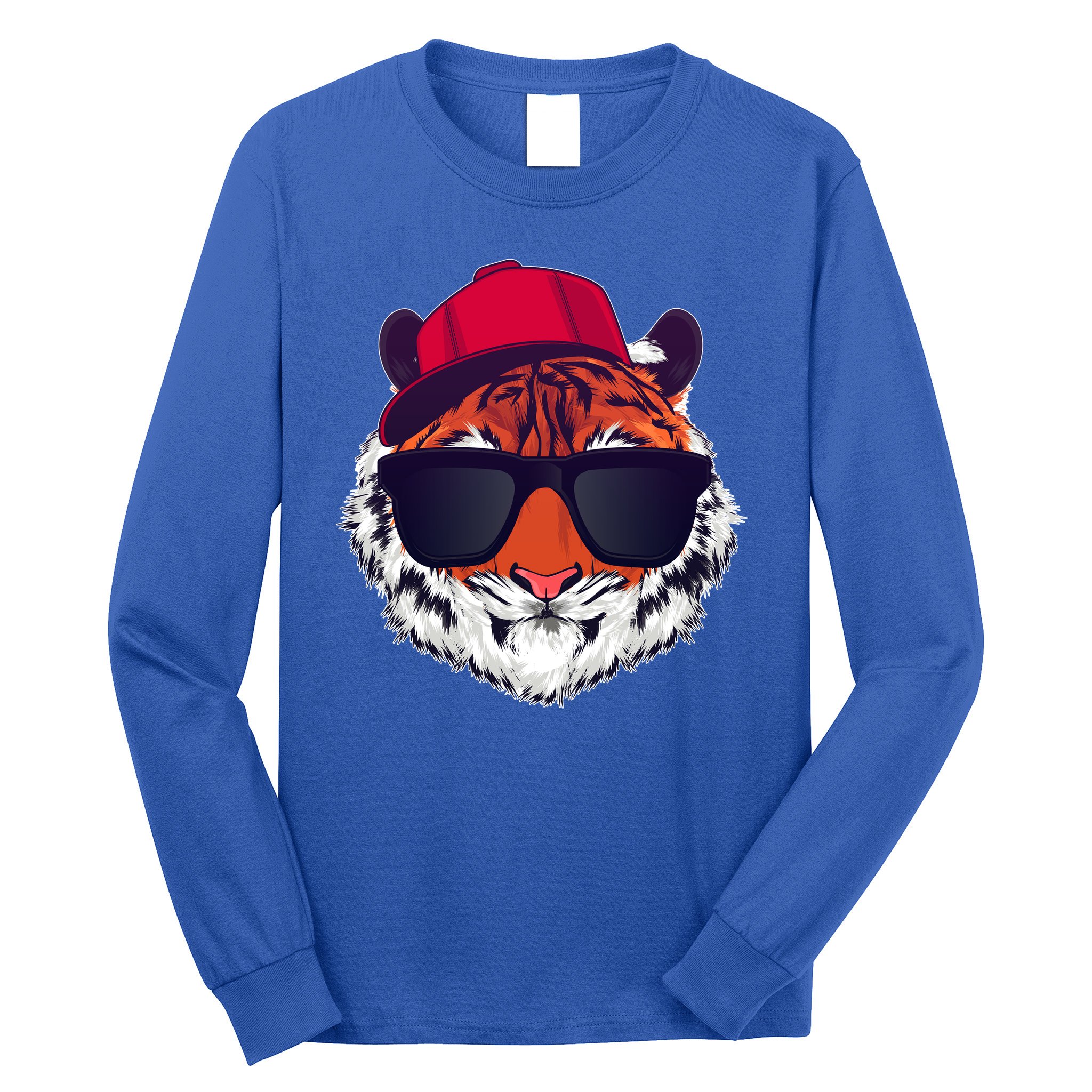Funny Cool Hipster Tiger Sunglass Long Sleeve Shirt