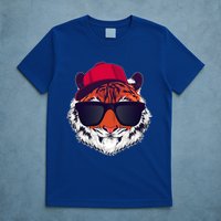 Funny Cool Hipster Tiger Sunglass T-Shirt