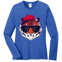 Funny Cool Hipster Tiger Sunglass Ladies Long Sleeve Shirt