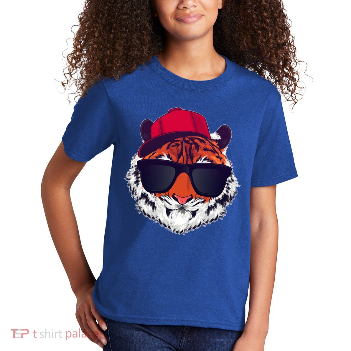 Funny Cool Hipster Tiger Sunglass Kids T-Shirt