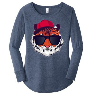 Funny Cool Hipster Tiger Sunglass Women's Perfect Tri Tunic Long Sleeve Shirt