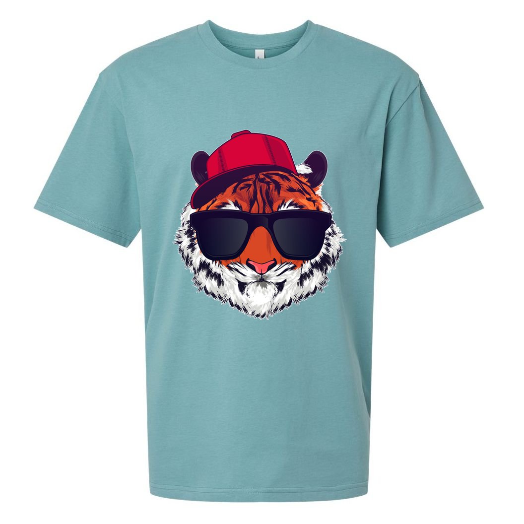 Funny Cool Hipster Tiger Sunglass Sueded Cloud Jersey T-Shirt