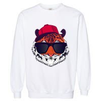 Funny Cool Hipster Tiger Sunglass Garment-Dyed Sweatshirt