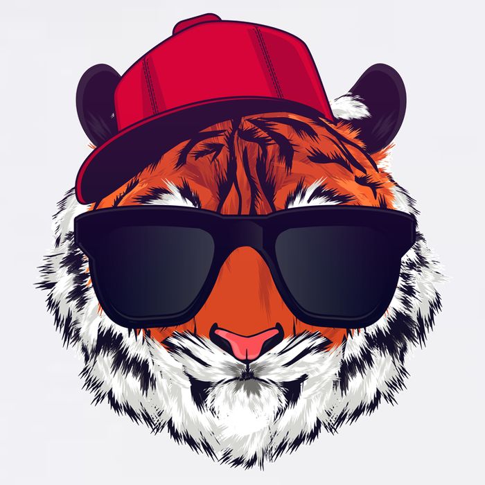 Funny Cool Hipster Tiger Sunglass Garment-Dyed Sweatshirt