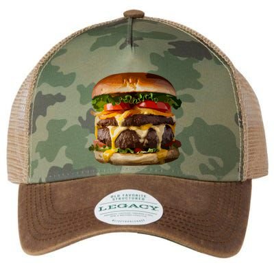 Funny Cheeseburger Hamburger Meet Eater Foodie Design Legacy Tie Dye Trucker Hat