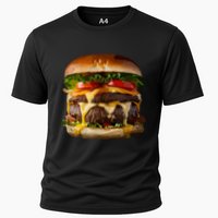 Funny Cheeseburger Hamburger Meet Eater Foodie Design Cooling Performance Crew T-Shirt