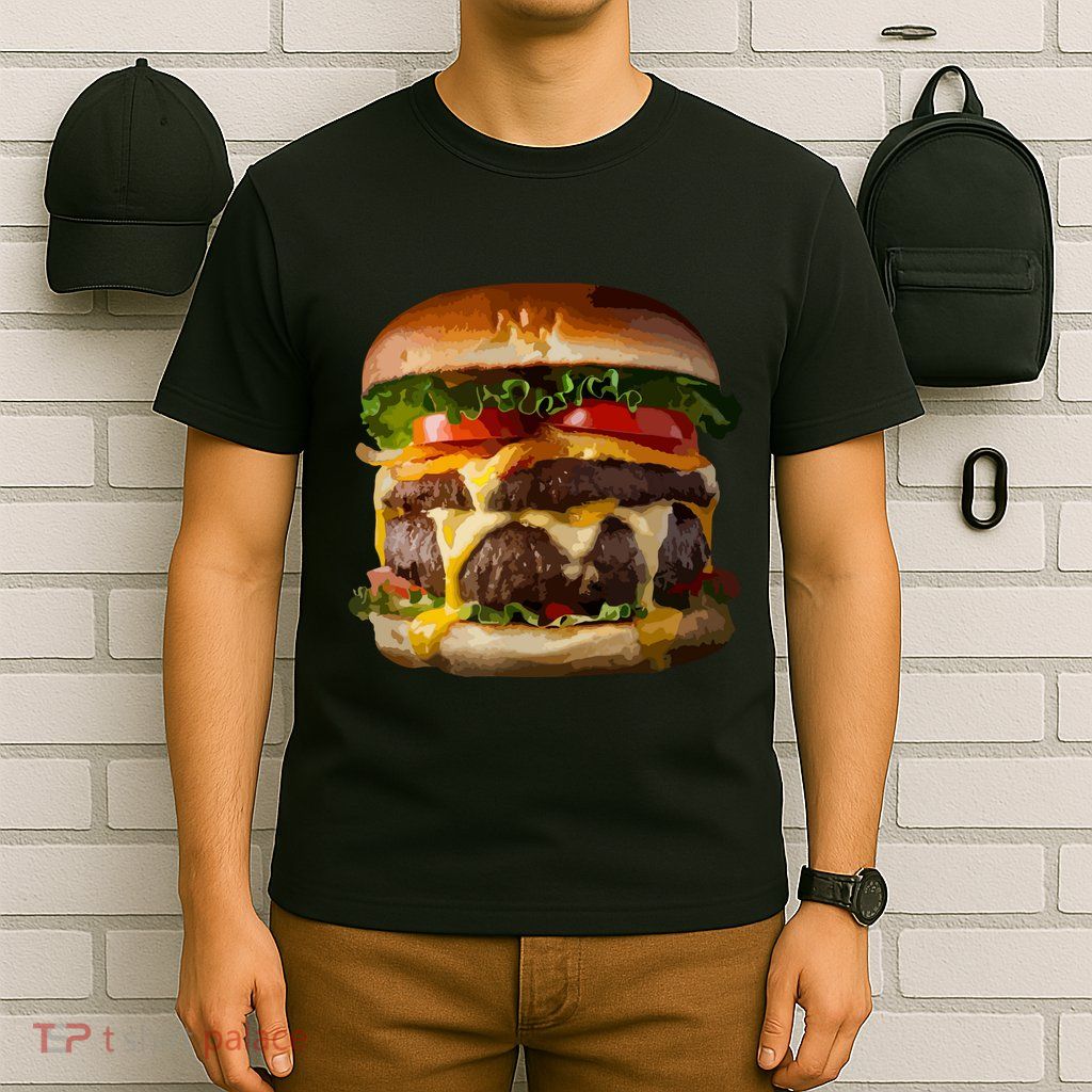 Funny Cheeseburger Hamburger Meet Eater Foodie Design T-Shirt