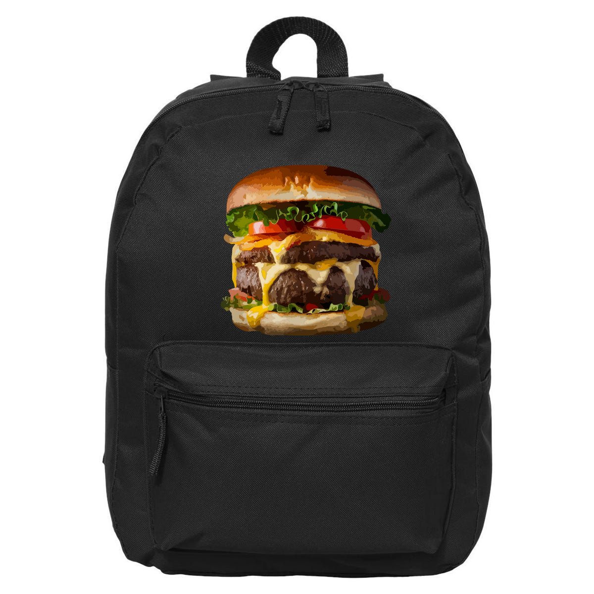 Funny Cheeseburger Hamburger Meet Eater Foodie Design 16 in Basic Backpack