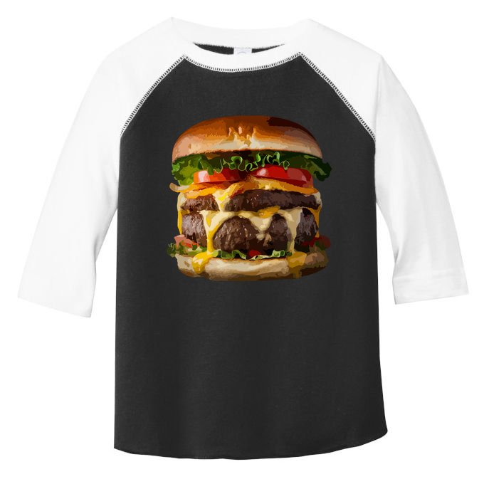 Funny Cheeseburger Hamburger Meet Eater Foodie Design Toddler Fine Jersey T-Shirt