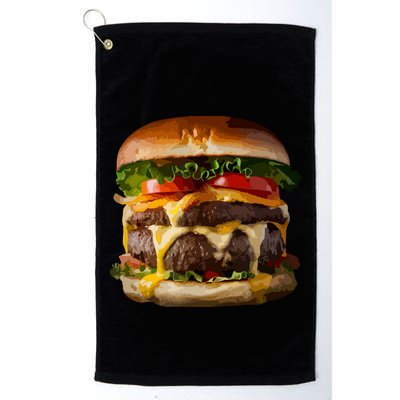 Funny Cheeseburger Hamburger Meet Eater Foodie Design Golf Towel
